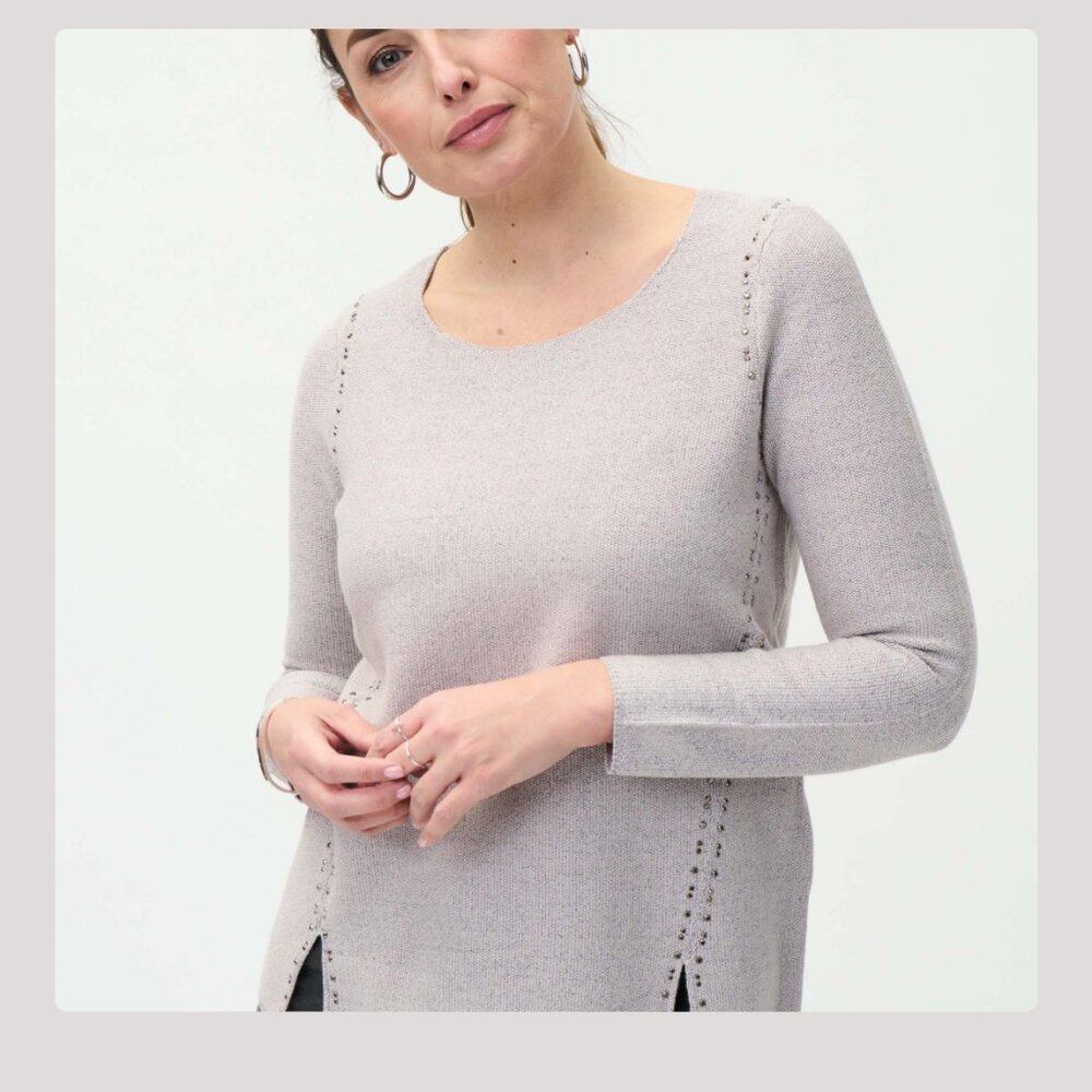 COPY - JOSEPH RIBKOFF 🇨🇦 Crew Neck Knit Top Size XXL 75% Cotton Long Sleeves